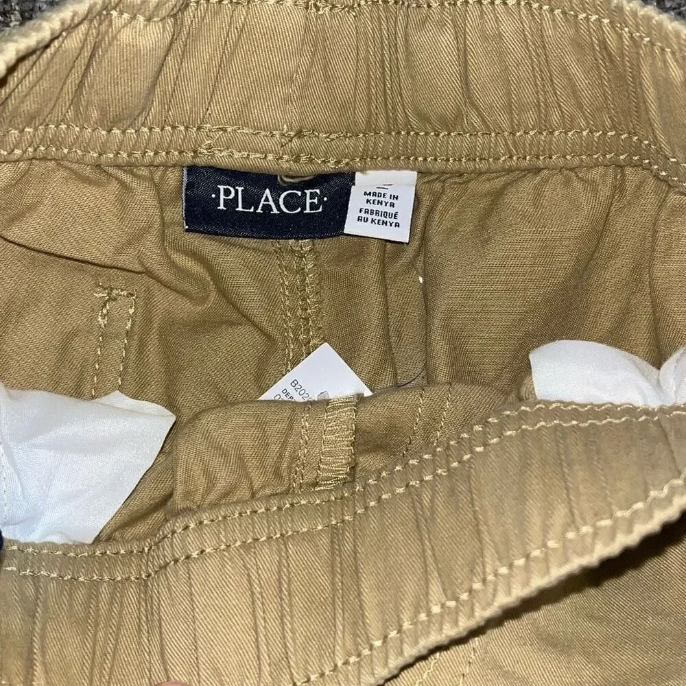 Children’s Place Boys Size‎ 10 Pull On Cargo Pants Tan Khaki Stretch Casual NWT